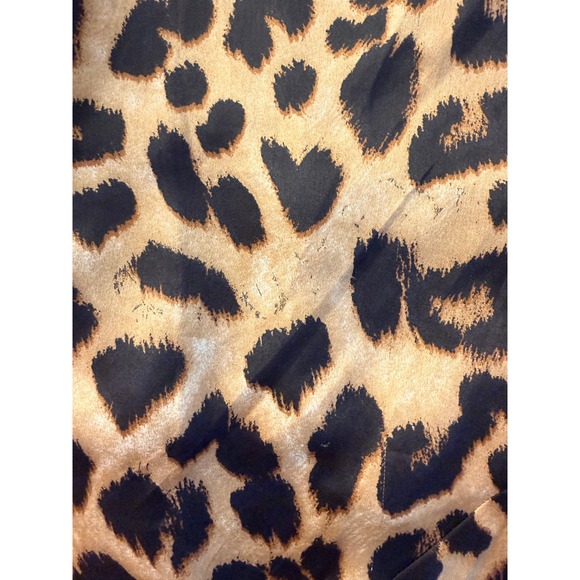 Womens Leopard Print Wrap Midi Skirt Ruffle Tie‎ Waist Polyester S Badie Silky - Picture 7 of 7